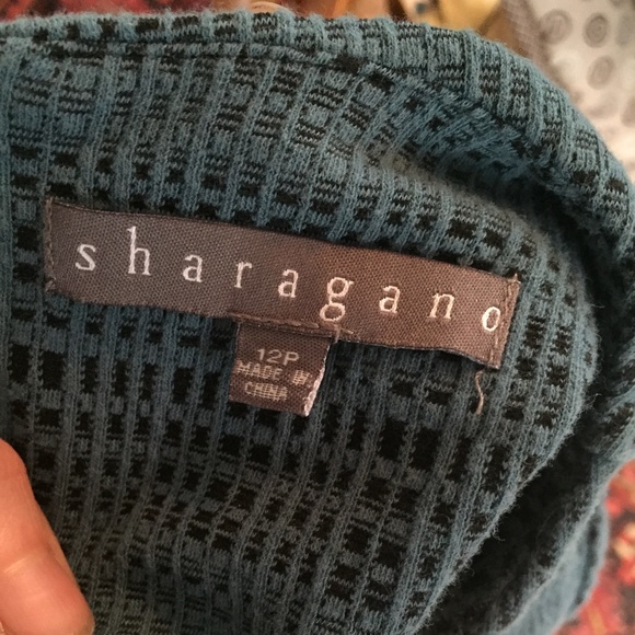 Sharagano Plaid Sheath Dress Blue Black 12P - Picture 2 of 5